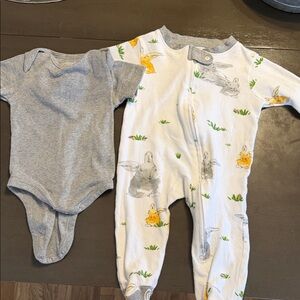 Gray and White Kids One Piece Set